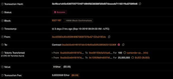  santander bond ethereum million reveals trustnodes digital 