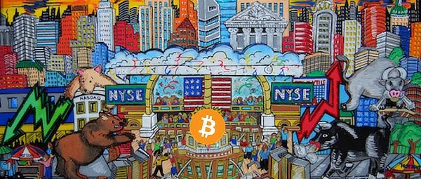 Bitcoin, stocks, abstract