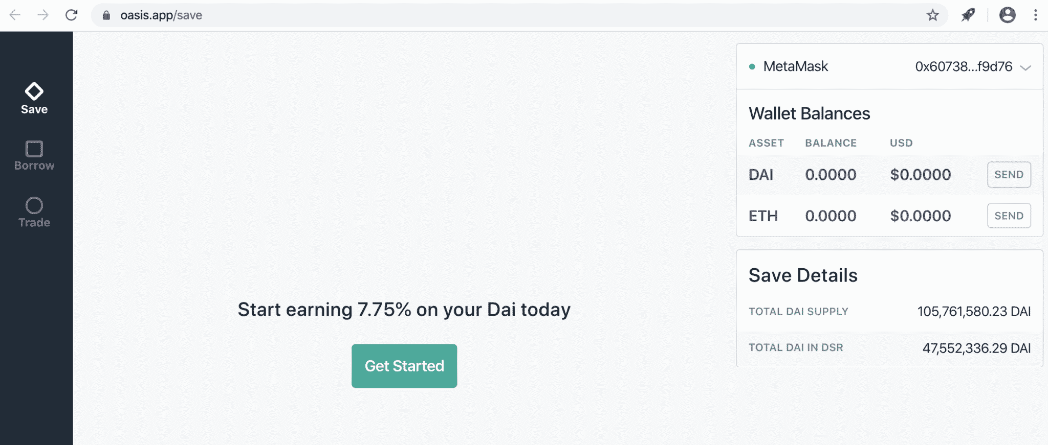 Dai savings rate, Jan 2020