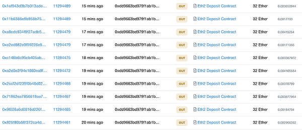 Big depositor to ethereum 2.0 staking, Nov 2020