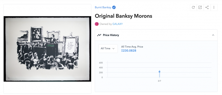 Burned Banksy sells for $400,000, March 2021