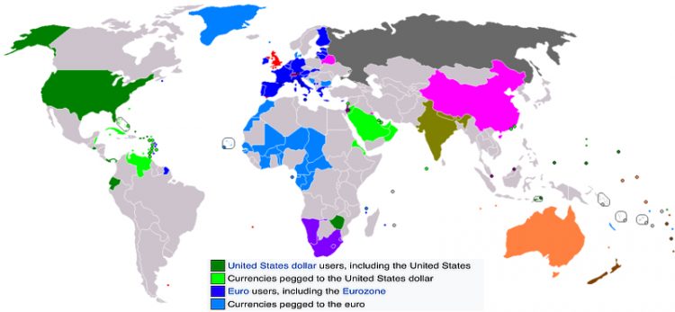 Dollarization and eurozation as of 2014