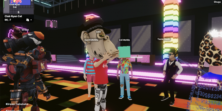 Club Nyan Cat party on Decentraland, Oct 2021