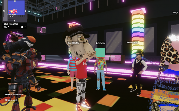 Club Nyan Cat party on Decentraland, Oct 2021