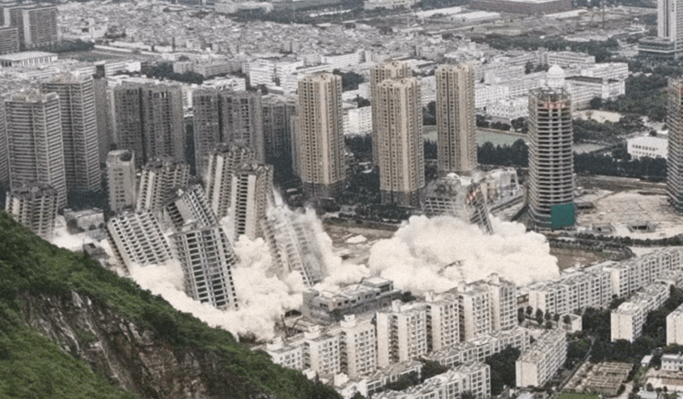 Ghost city properties demolished in China