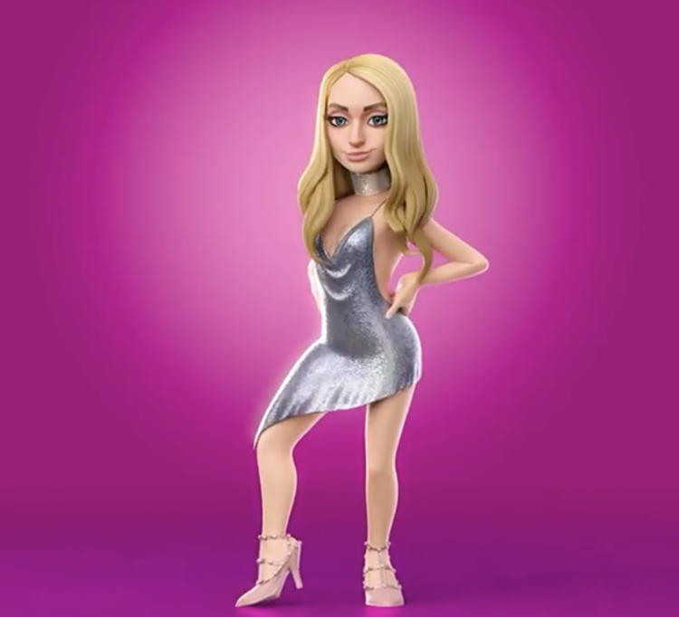 Paris Hilton genie NFT avatar for Decentraland, Oct 2021