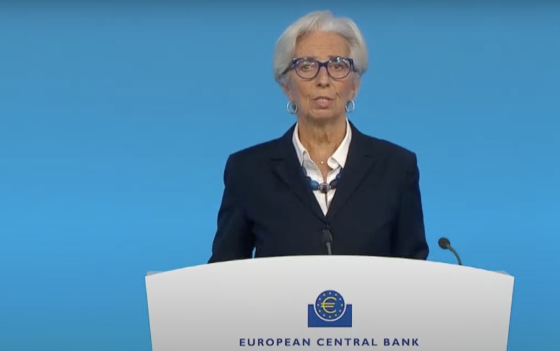 ECB's Lagarde during press conference, Feb 2022