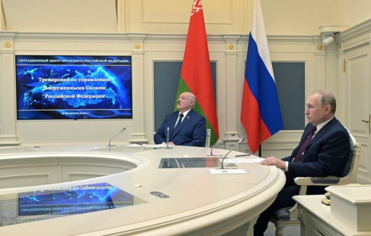 Putin with Lukashenko, Feb 2022