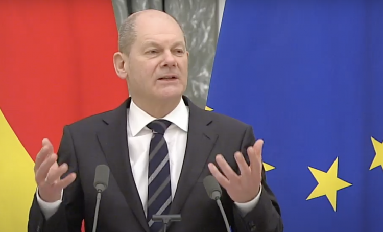 Scholz in Moscow, Feb 2022