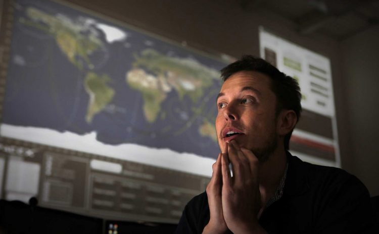 Elon Musk during SpaceX's first private company launch to ISS, April 2012