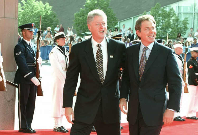Tony Blair and Bill Clinton in the 90s