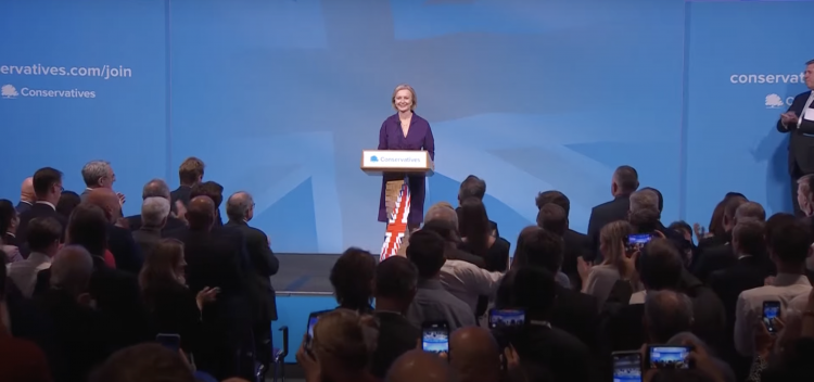 Liz Truss takes podium as the new Prime Minister