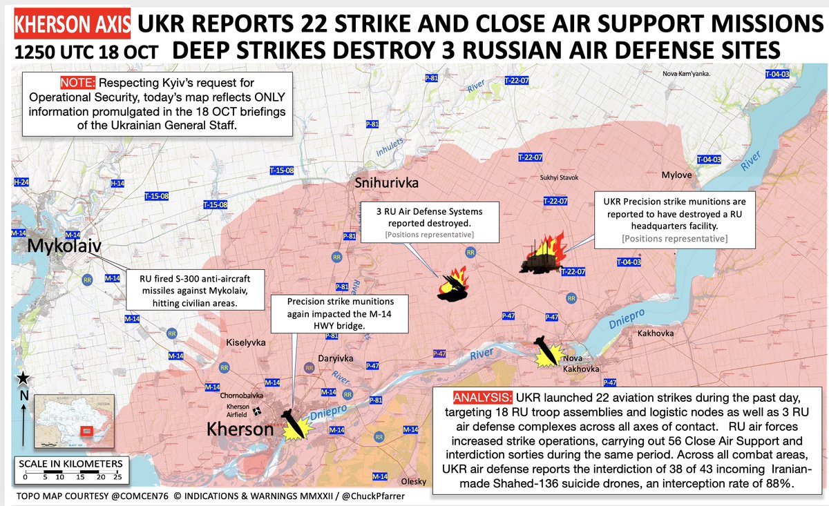 Ukraine army strikes in Kherson, Oct 2022