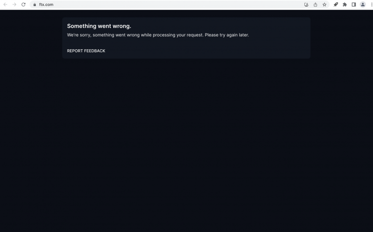 FTX Goes Down, Nov 2022