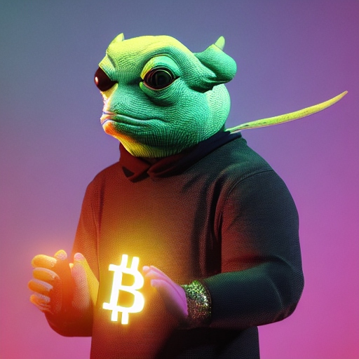 Bull pepe bitcoin up only, AI generated meme.