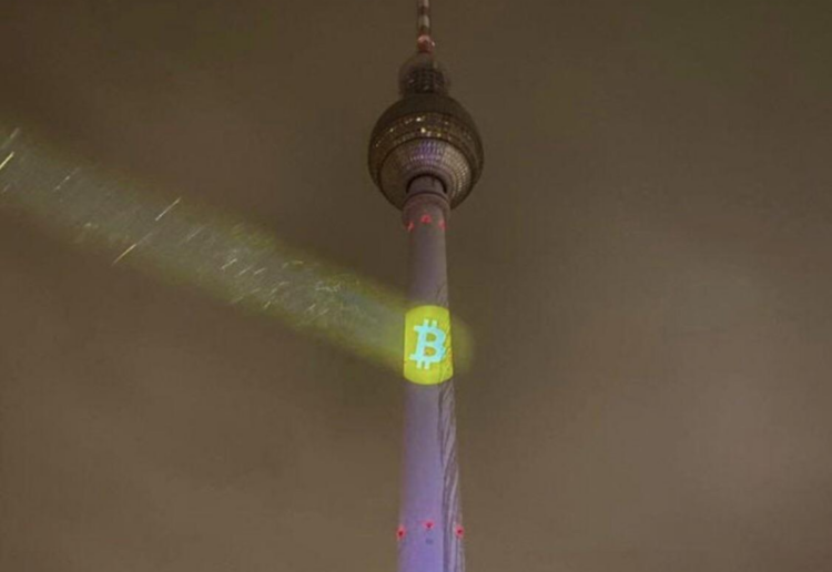 Bitcoin on a TV tower, fan art
