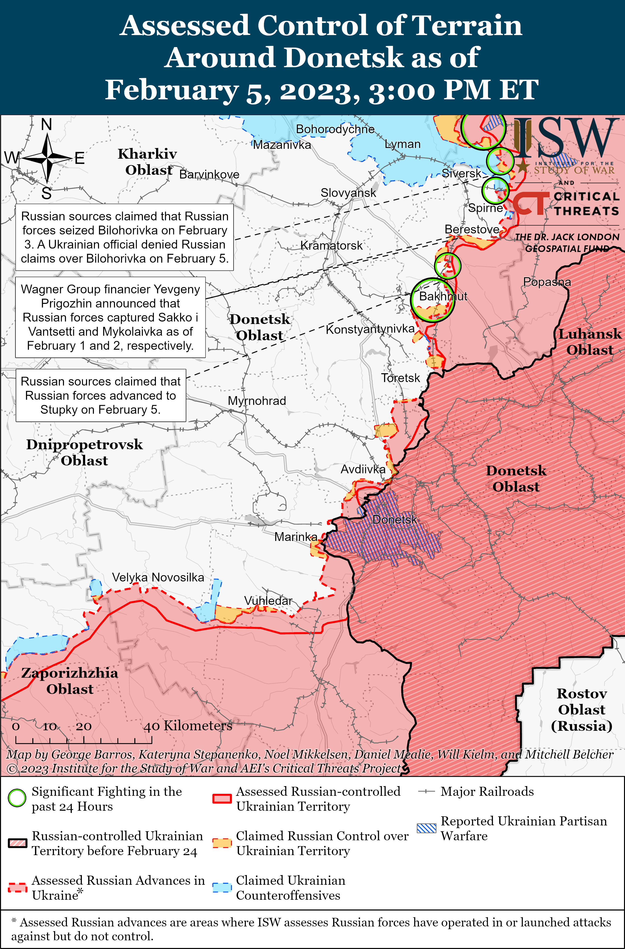 Партизанское сопротивление в российско-украинской войне, февраль 2023 г.