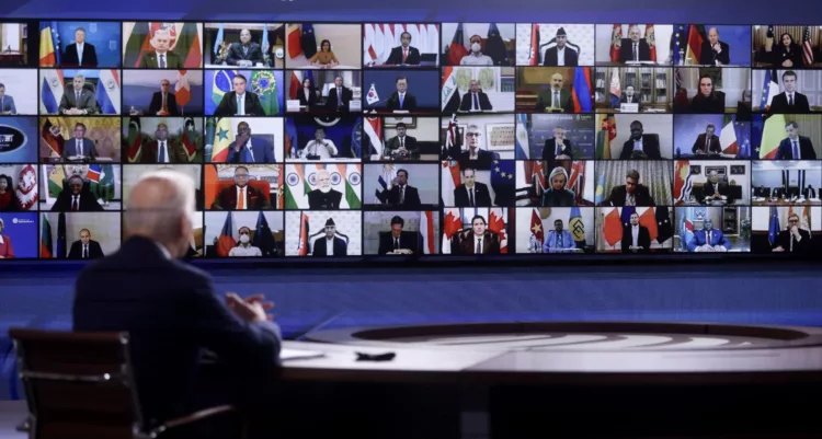 Biden and other global leaders at the Summit for Democracy, March 2023