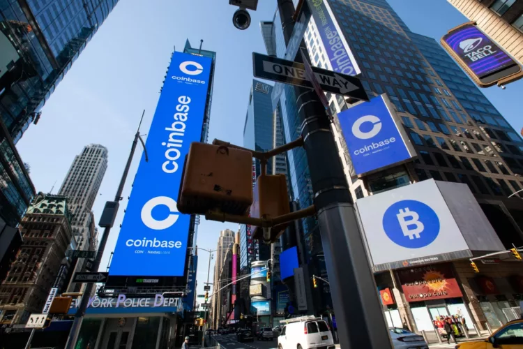 Coinbase on the day of Nasdaq Listing, April 2021