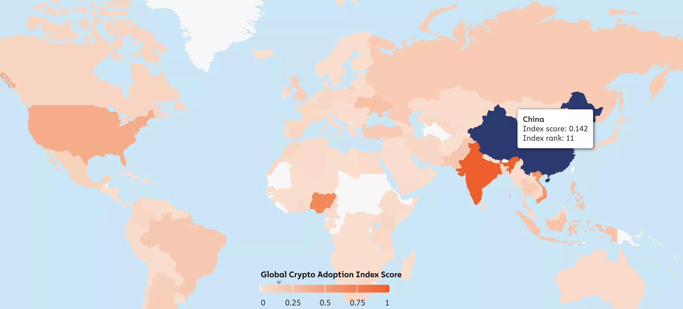 The global crypto adoption index, Sep 2023