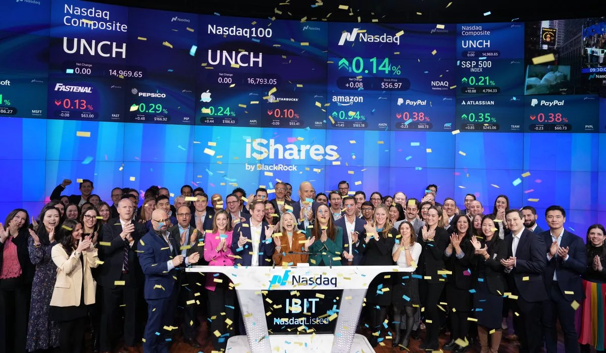 The BlackRock bitcoin spot ETF Nasdaq debut, Jan 2024