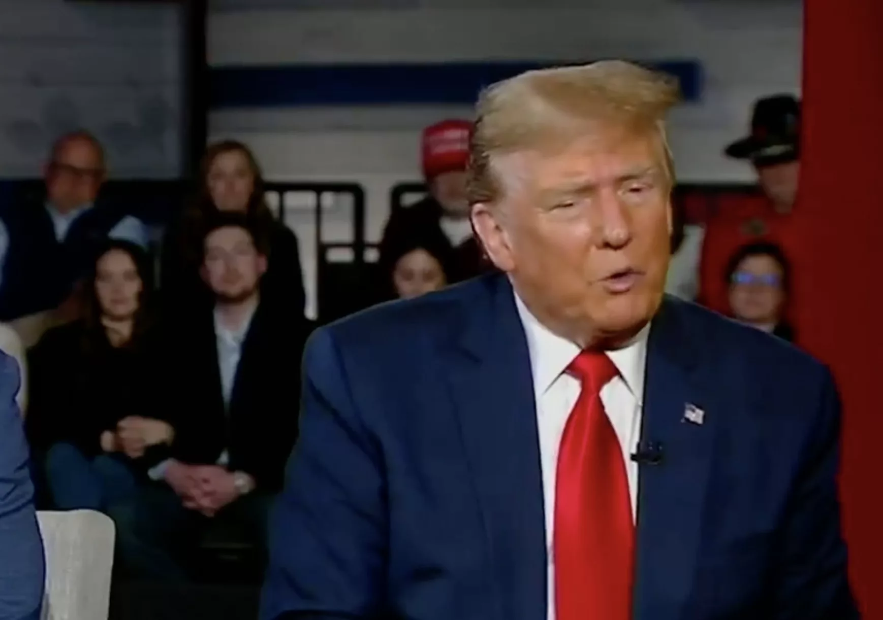 Trump while saying "I can live with it" in regards to bitcoin, Feb 2024