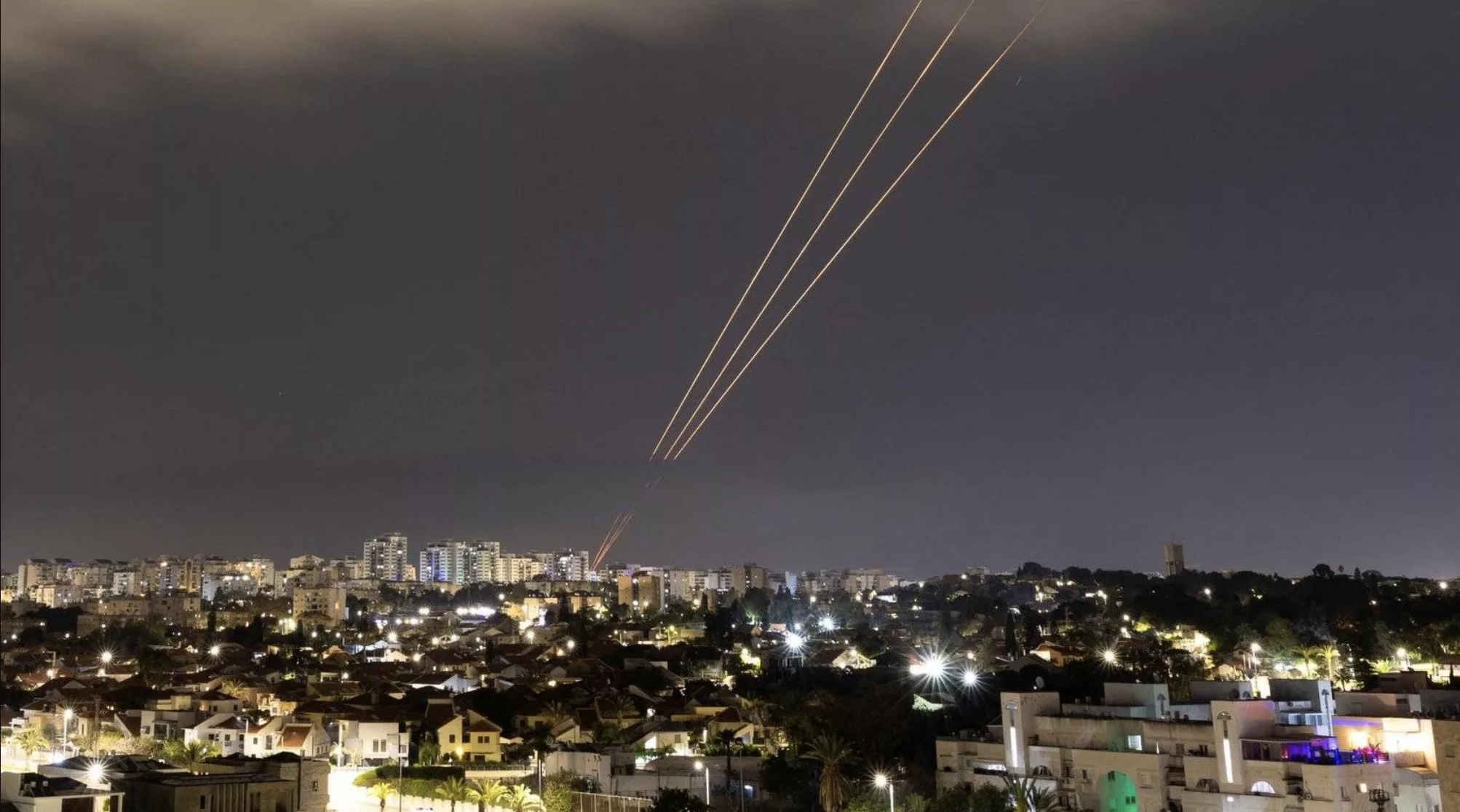 Israel intercepting Iranian drones, April 2024