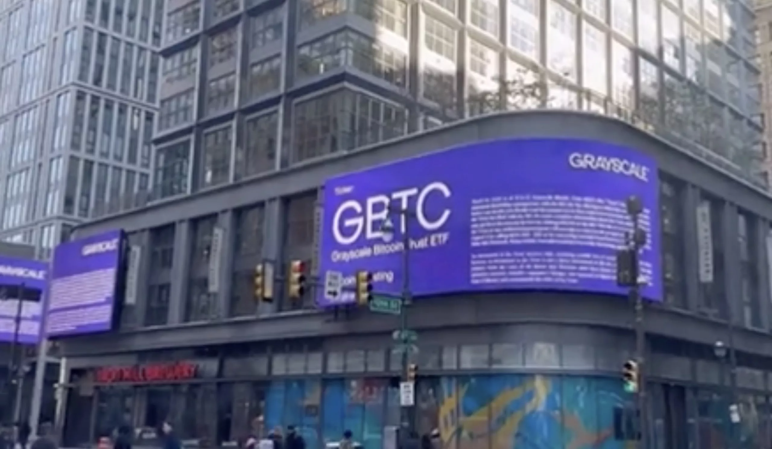 Grayscale Times Square Ad, Jan 2024