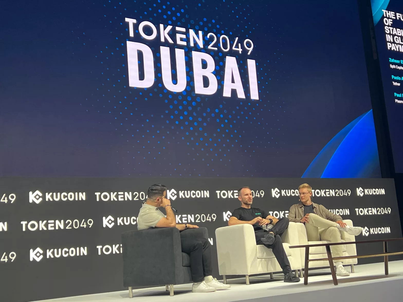 Paolo Ardoino, Tether's CEO, in the middle. April 2025.